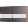 Küchenoberschrank Merle Grau/Eiche Dekor B:100cm - Eichefarben/Grau, Basics, Glas/Holzwerkstoff (100/56,1/34,6cm) - Respekta