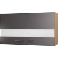 Küchenoberschrank Merle Grau/Eiche Dekor B:100cm - Eichefarben/Grau, Basics, Glas/Holzwerkstoff (100/56,1/34,6cm) - Respekta