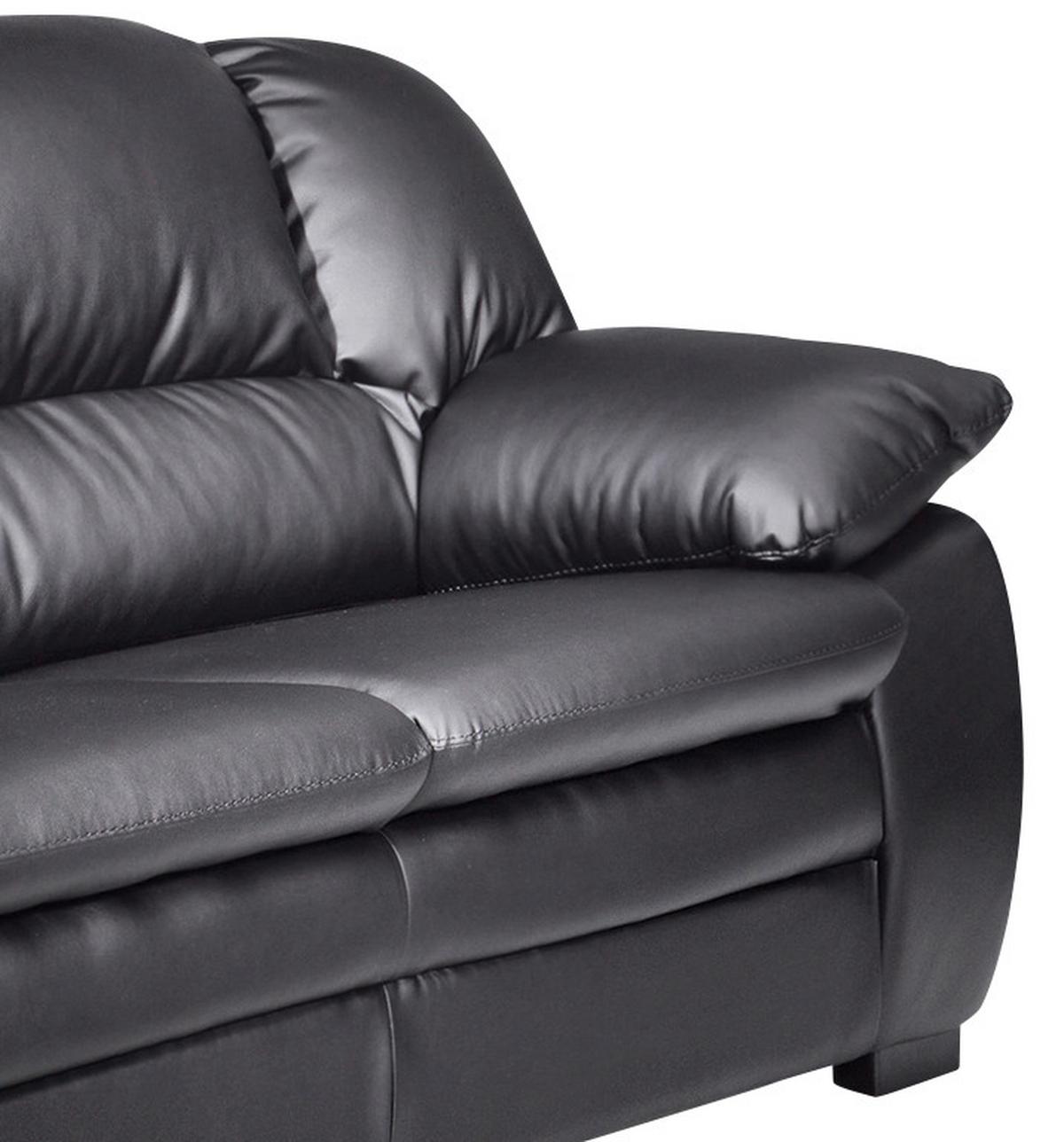 2-sitzer-sofa Casino I Rücken Echt Schwarz Lederlook - Schwarz, KONVENTIONELL, Textil (159/88/92cm) - MID.YOU