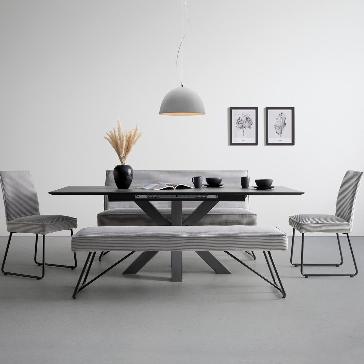 Roztahovací stůl LUZERN 160-210x90 - barvy grafitu, Moderní, kompozitní dřevo (160-210/90/75cm) - Mömax