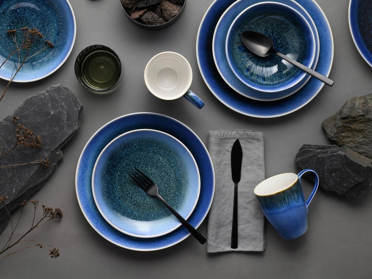 Kombiservice Caldera Blau, Weiß 16--Teilig - Blau/Weiß, Basics, Keramik - Creatable
