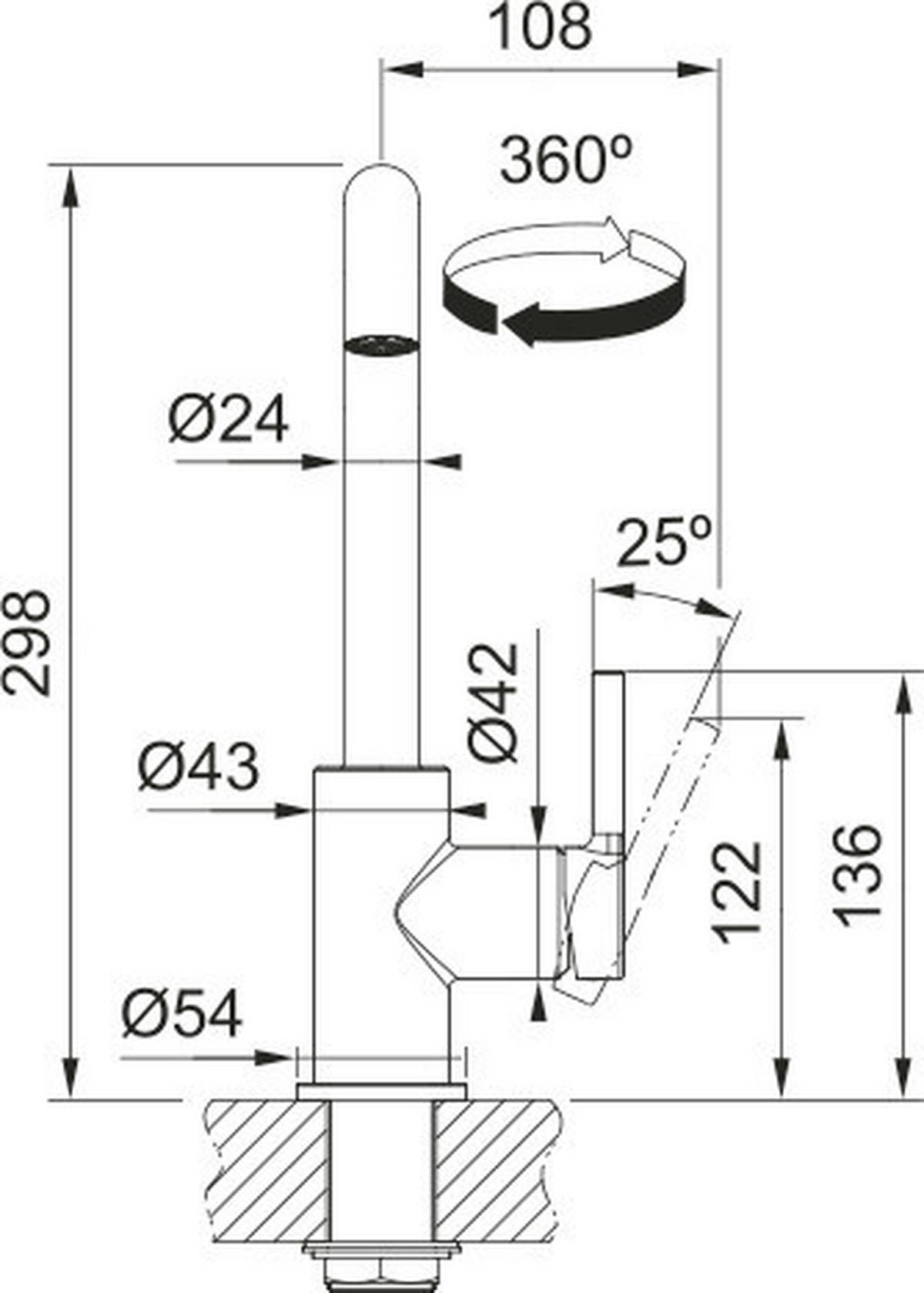 Küchenarmatur Lina U - Schwarz, MODERN, Metall (29,8cm) - Franke