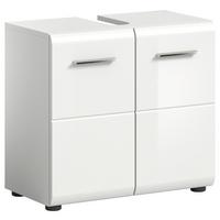 Waschbeckenunterschrank Ice B: 60 cm Weiß Hochglanz - Weiß Hochglanz/Anthrazit, MODERN, Holzwerkstoff (60/54/32cm) - MID.YOU