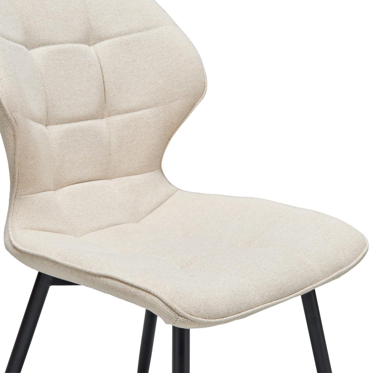 Stuhl Leana - Beige/Schwarz, LIFESTYLE, Holz/Textil (47/82/59cm) - Livetastic