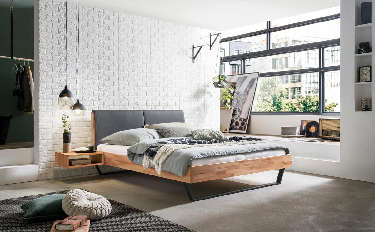 Nachttisch Akai, Kernbuche B: 50 Cm - Kernbuche, Natur, Holz (50/16/41cm) - Hasena