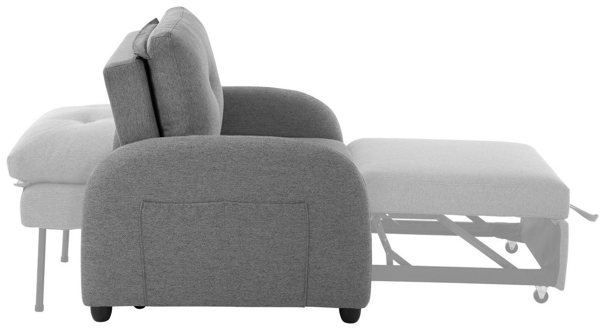Fekvőfotel Cosmo - sötétszürke, Design, textil (102/94/95cm) - Livetastic