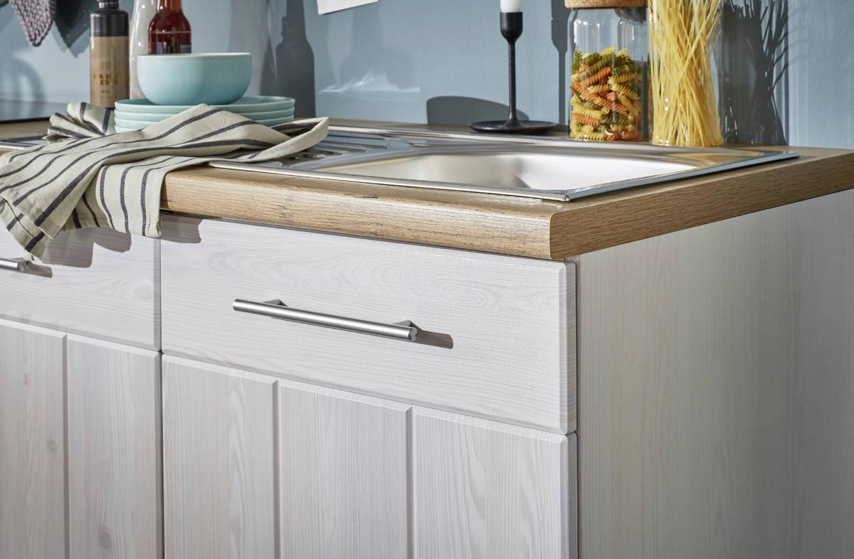 Eckküche Anton Landhaus - Wildeiche/Lärchefarben, Basics, Holzwerkstoff (250/172cm) - Respekta