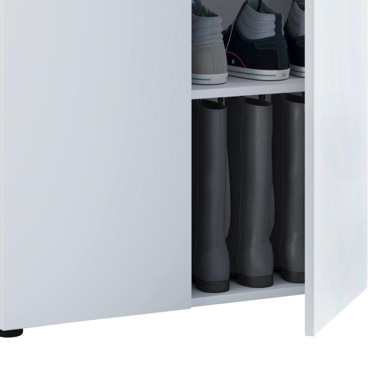 Mehrzweckschrank Vandol Weiß B: 70 cm - Schwarz/Weiß, Basics, Holzwerkstoff (70/178/40cm) - MID.YOU
