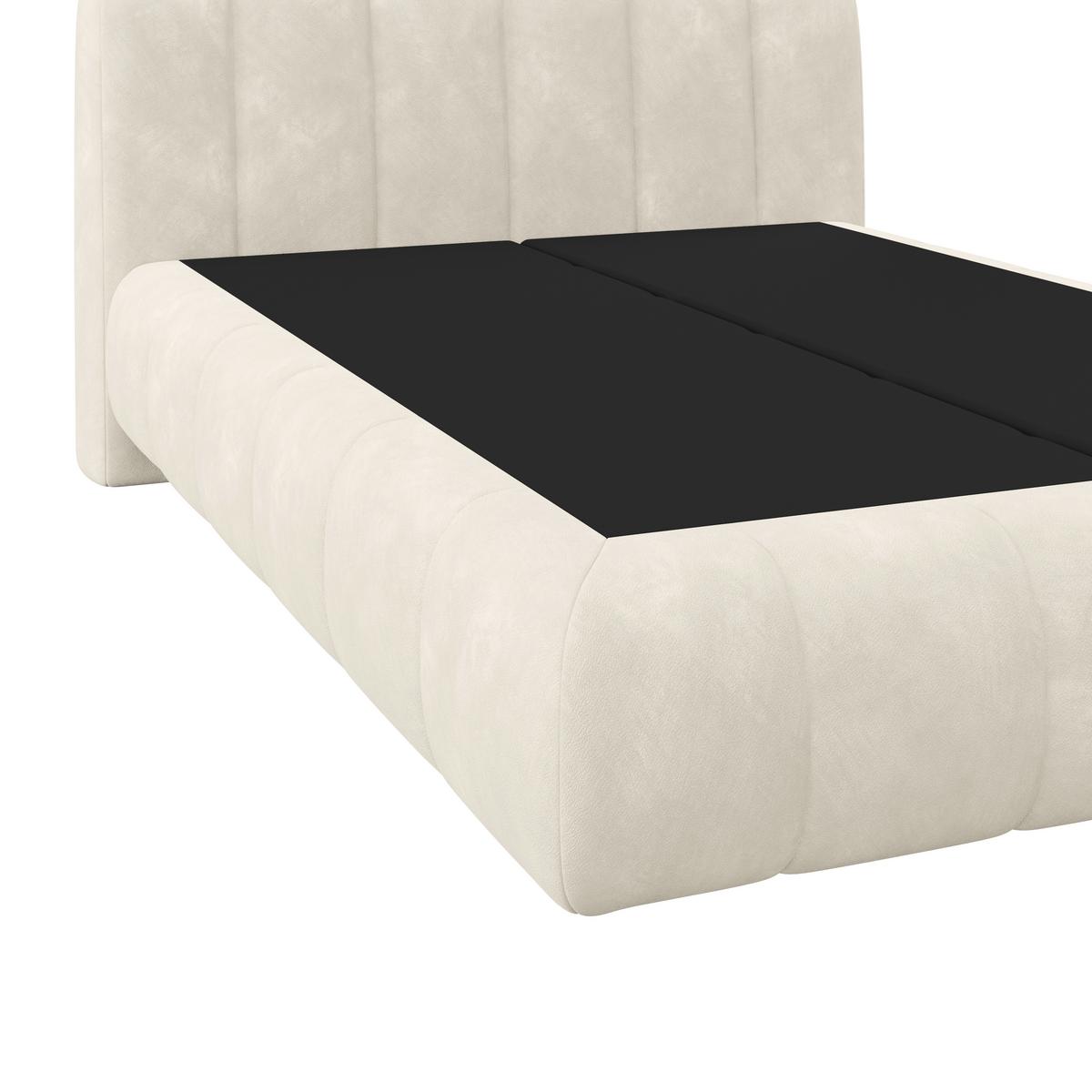 Boxspringbett Nobu O. Matratze Champagner, Lf: 140x200 cm - Champagner/Schwarz, Trend, Holz/Textil (140/200cm)