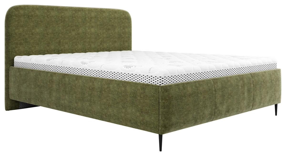 Polsterbett Bendi Ii - Schwarz/Grün, MODERN, Holz/Holzwerkstoff (180/200cm) - MID.YOU