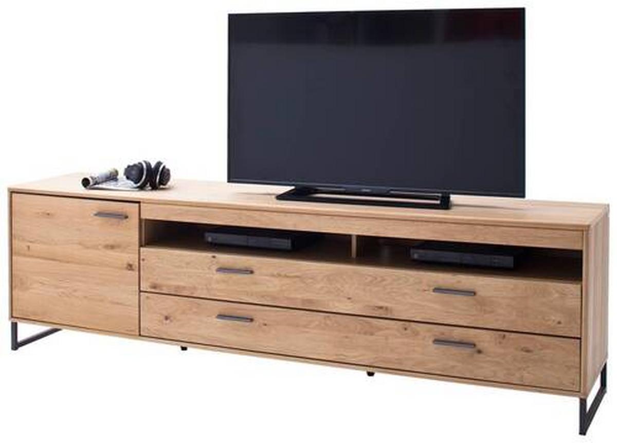 TV-Element Portland B: 224 cm Eiche Dekor - Eichefarben/Schwarz, Design, Holz/Holzwerkstoff (224/67/50cm) - Livetastic