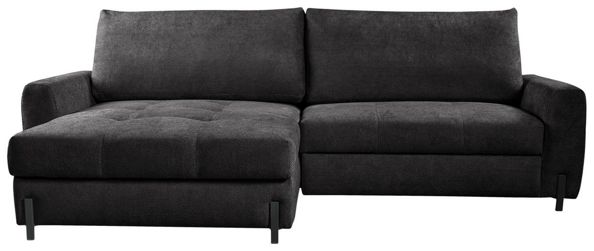 Ecksofa Naomi Anthrazit/Schwarz, 162 cm - Anthrazit/Schwarz, Design, Textil (162/265cm) - MID.YOU