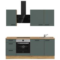 Küchenleerblock Easytouch High-Line, H5 Links - Dunkelgrün/Eichefarben, MODERN, Holzwerkstoff (210cm) - Nobilia