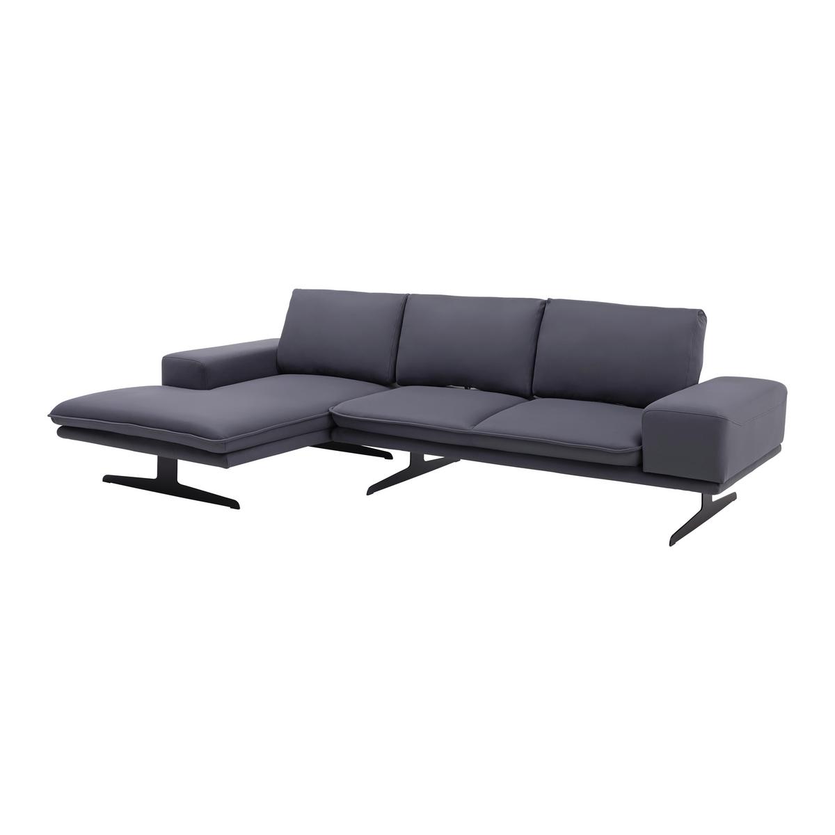 Sedací souprava LARISSA modrá - šedá/černá, Moderní, kov/textil (290/82/160cm) - Bessagi Home