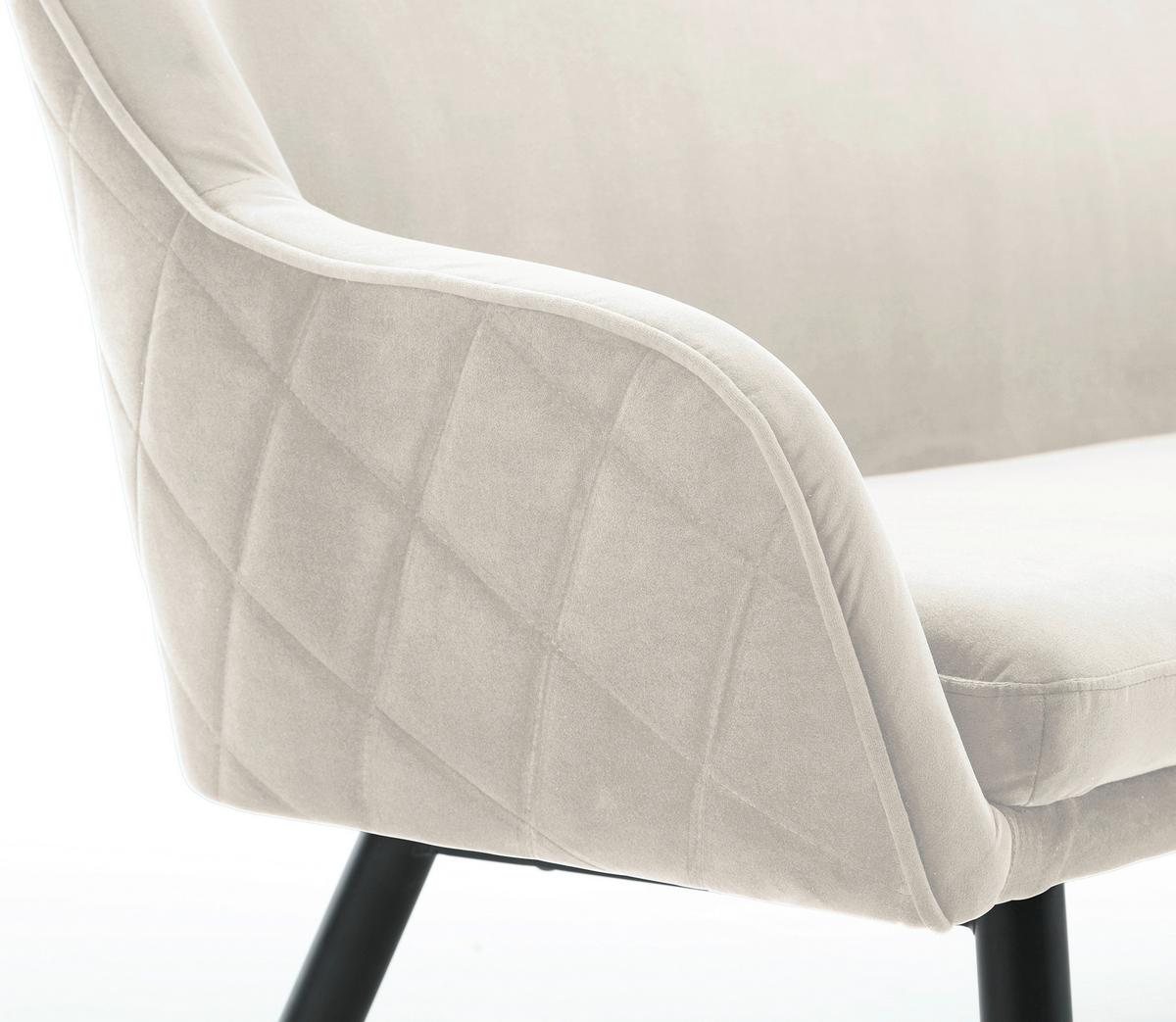 Sitzbank Creme B: 160 Cm - Creme/Schwarz, MODERN, Textil (160/85/61cm) - Livetastic