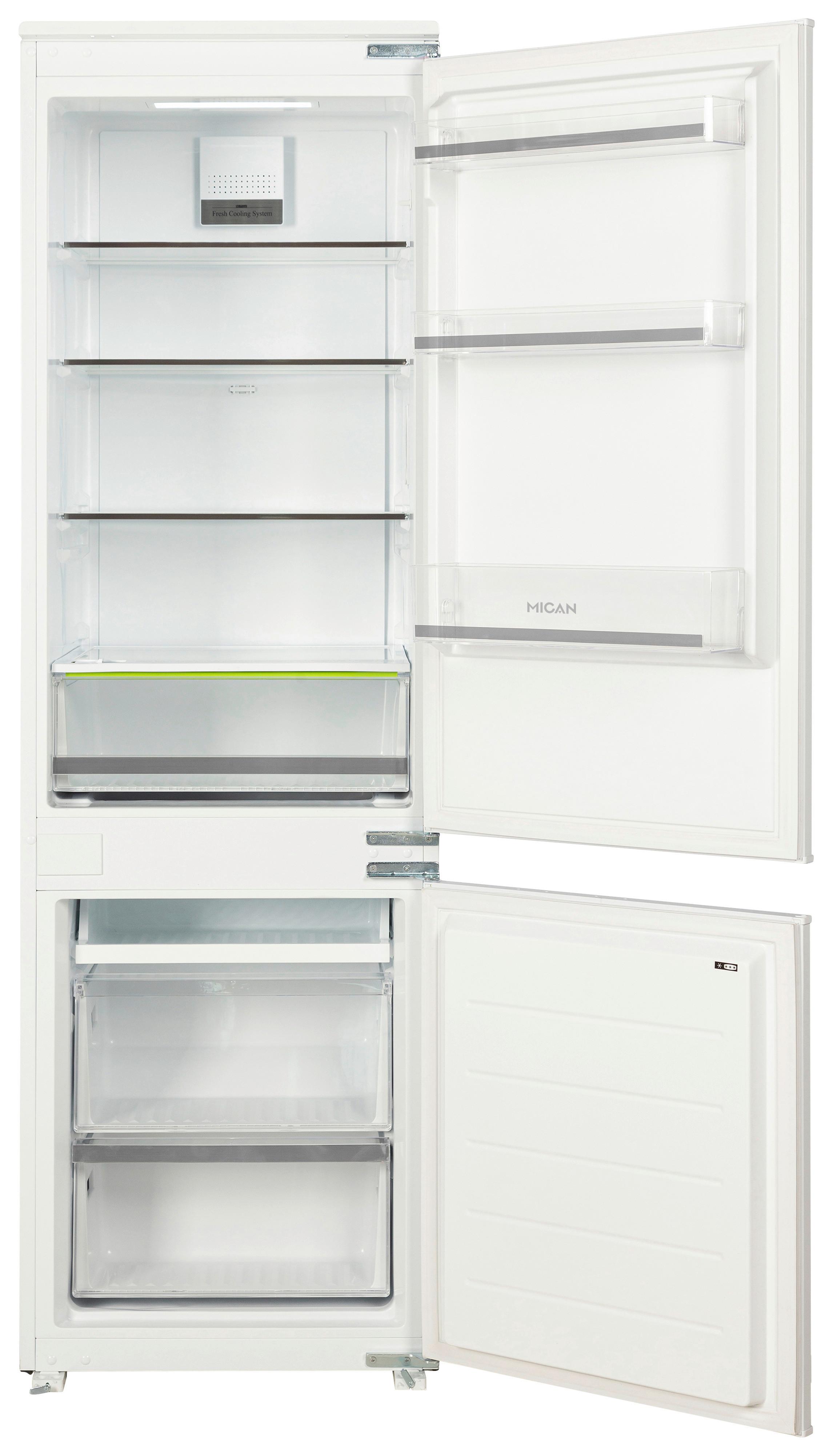 Chladnička s mrazničkou, 178cm vstavaná, objem 248L - biela, Basics, kov/plast (54,0/178,5/51,0cm) - Mican