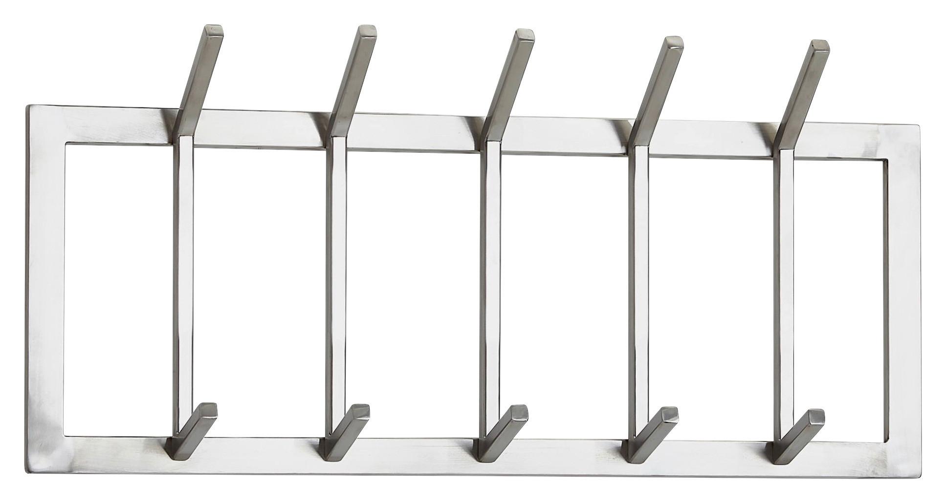 Wandgarderobe Wohnling Silberfarben B: 65 Cm - Silberfarben, MODERN, Metall (65/30/10cm) - MID.YOU