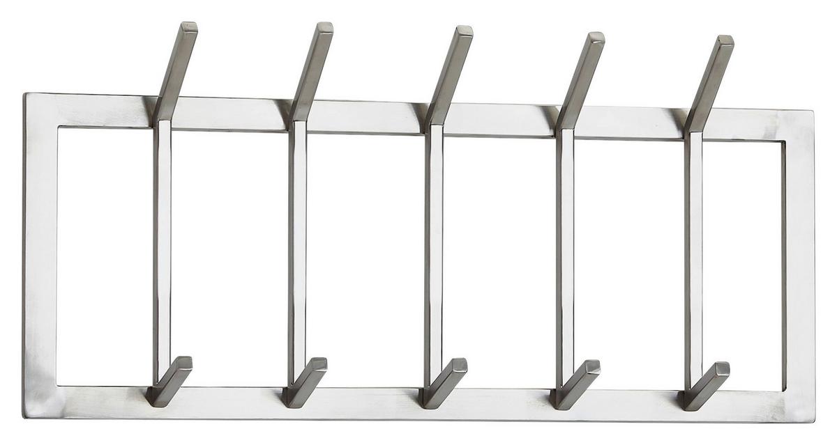 Wandgarderobe Wohnling Silberfarben B: 65 cm - Silberfarben, MODERN, Metall (65/30/10cm) - MID.YOU