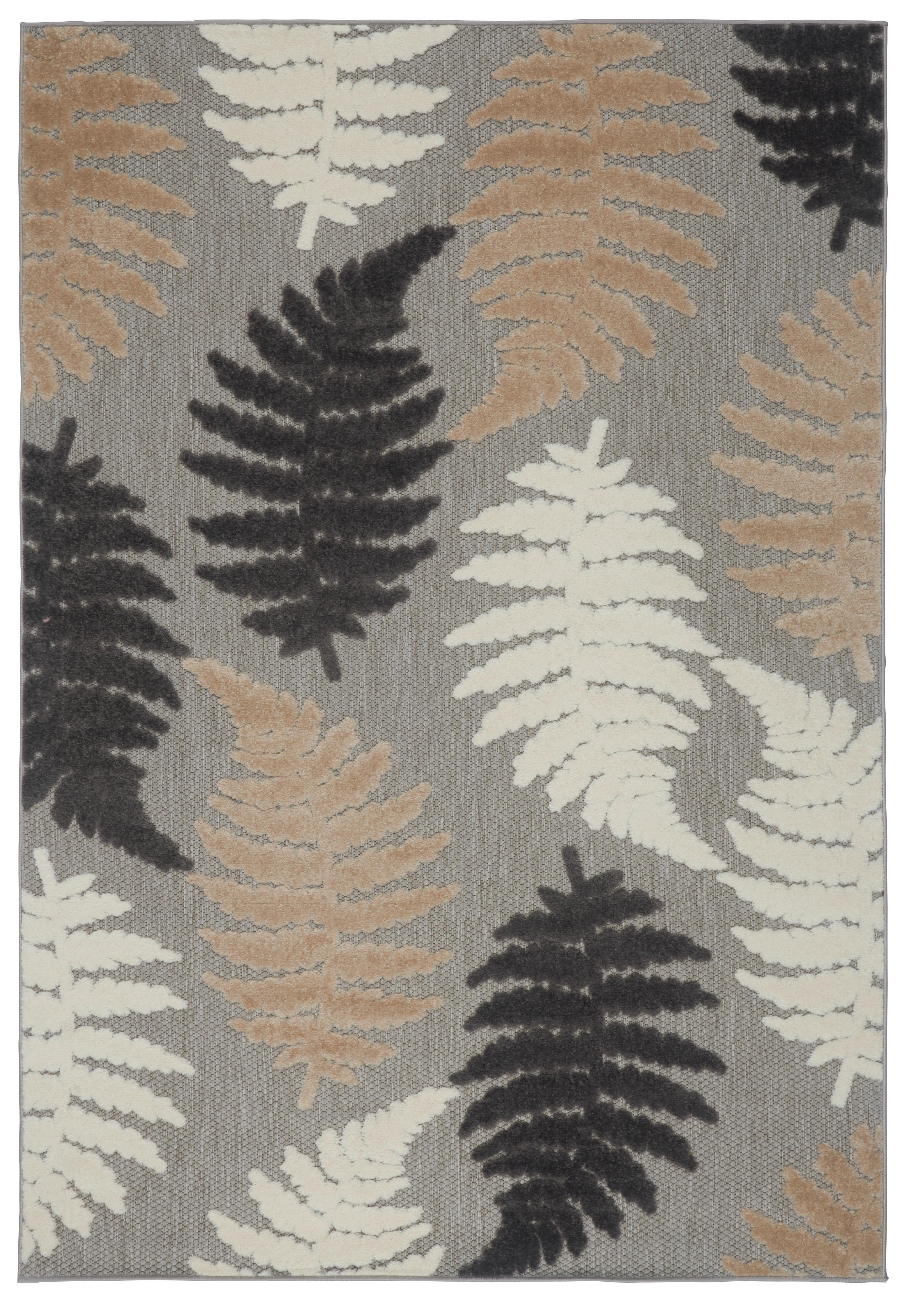 Flachwebteppich Grau Mit Federn Hattie 120x170 cm - Grau, ROMANTIK / LANDHAUS, Textil (120/170cm) - James Wood