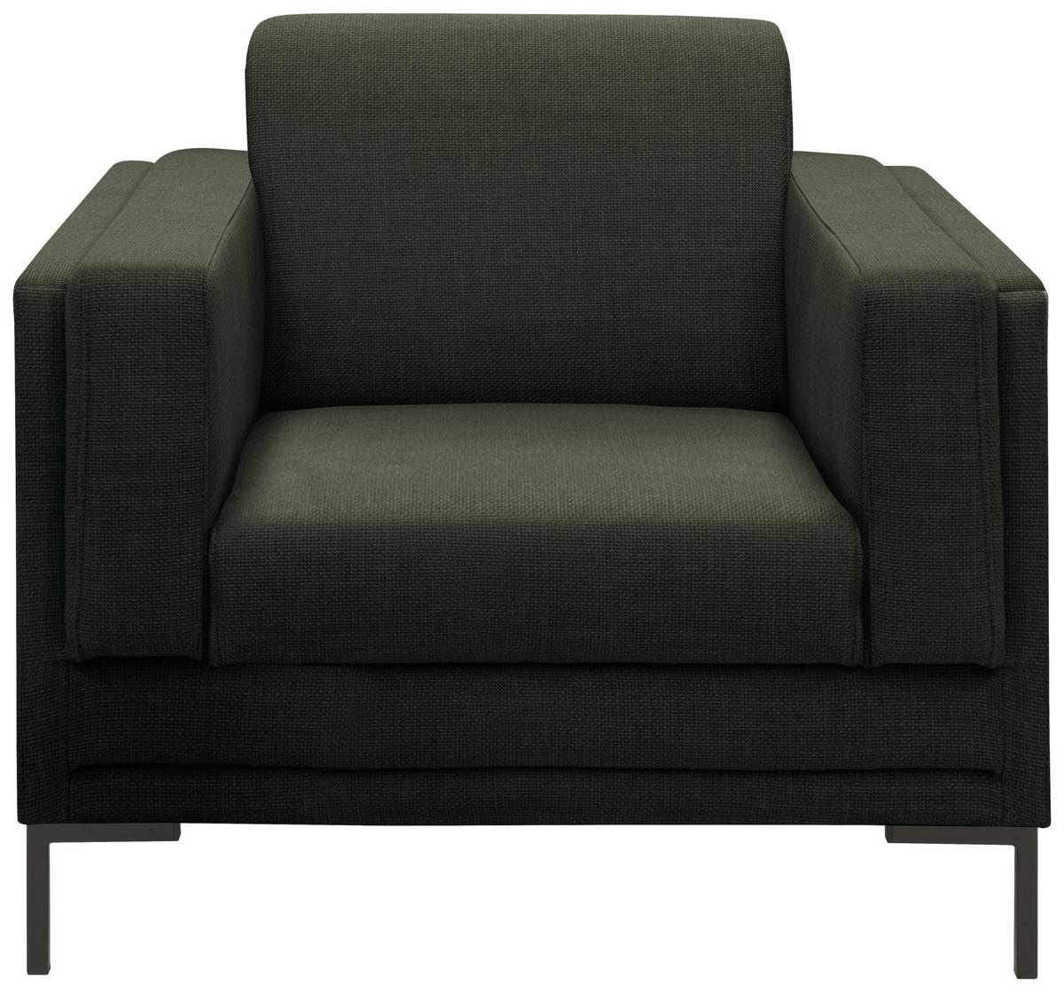 Sessel Looks Vii - Dunkelgrün/Silberfarben, Design, Textil (97/82/90cm) - LOOKS by W.Joop