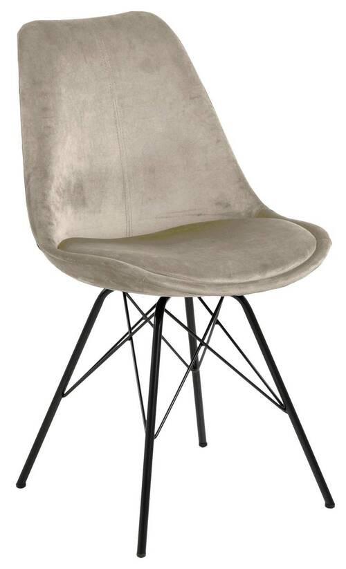 Židle ERIS samet - černá/pískové barvy, Trend, kov/textil (48,5/85,5/54cm) - Carryhome