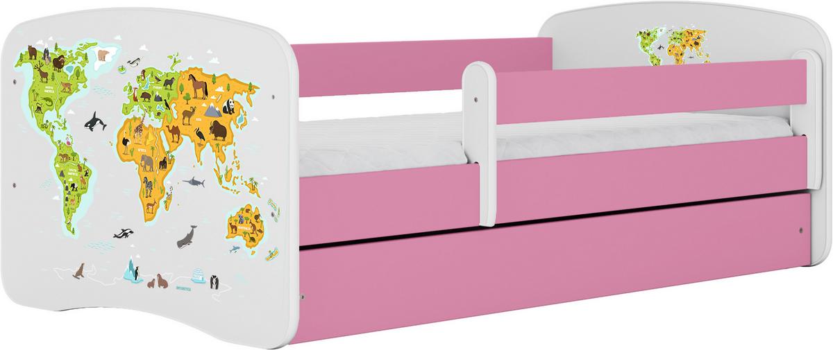 Kinder-/Juniorbett Babydreams inkl. Matratze 80x160 - Pink/Birkefarben, MODERN, Holz/Holzwerkstoff (80/160cm) - MID.YOU