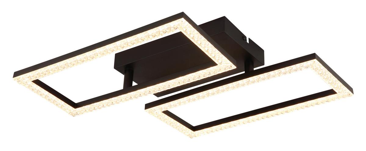LED-Deckenleuchte 67328-20 - Klar/Schwarz, Design, Kunststoff/Metall (61,5/19,5/9,3cm) - Globo