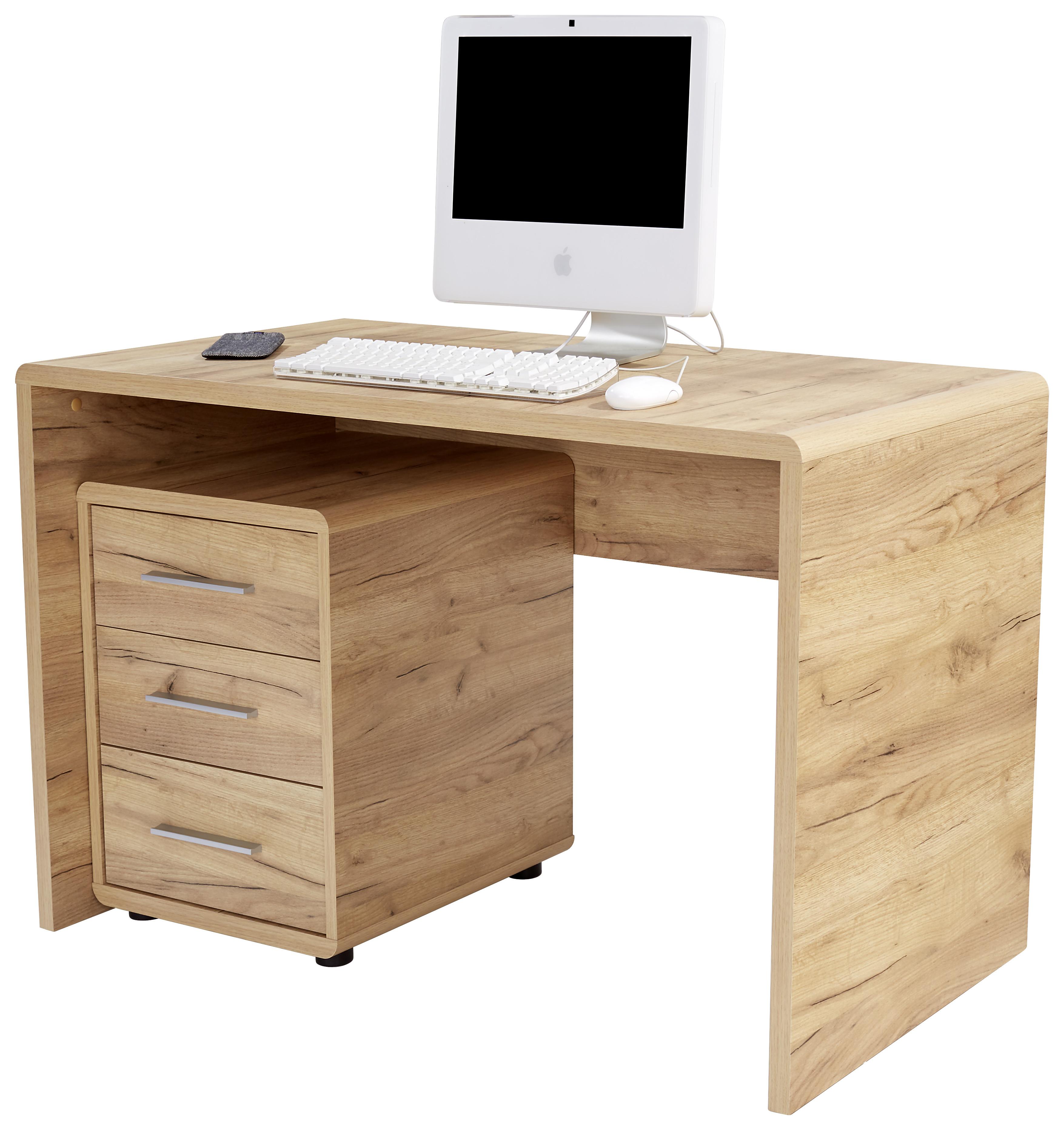 Schreibtisch B 120cm H 75,5cm Fontana, Eiche Dekor - Eichefarben, MODERN, Holzwerkstoff (120/75,5/60cm)