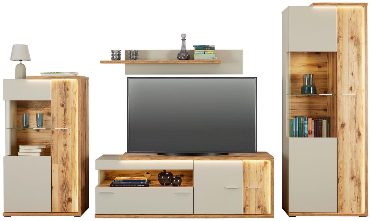 VITRÍNA AMBIENTE - Moderní, kompozitní dřevo/plast (73,5/199,1/43,6cm)