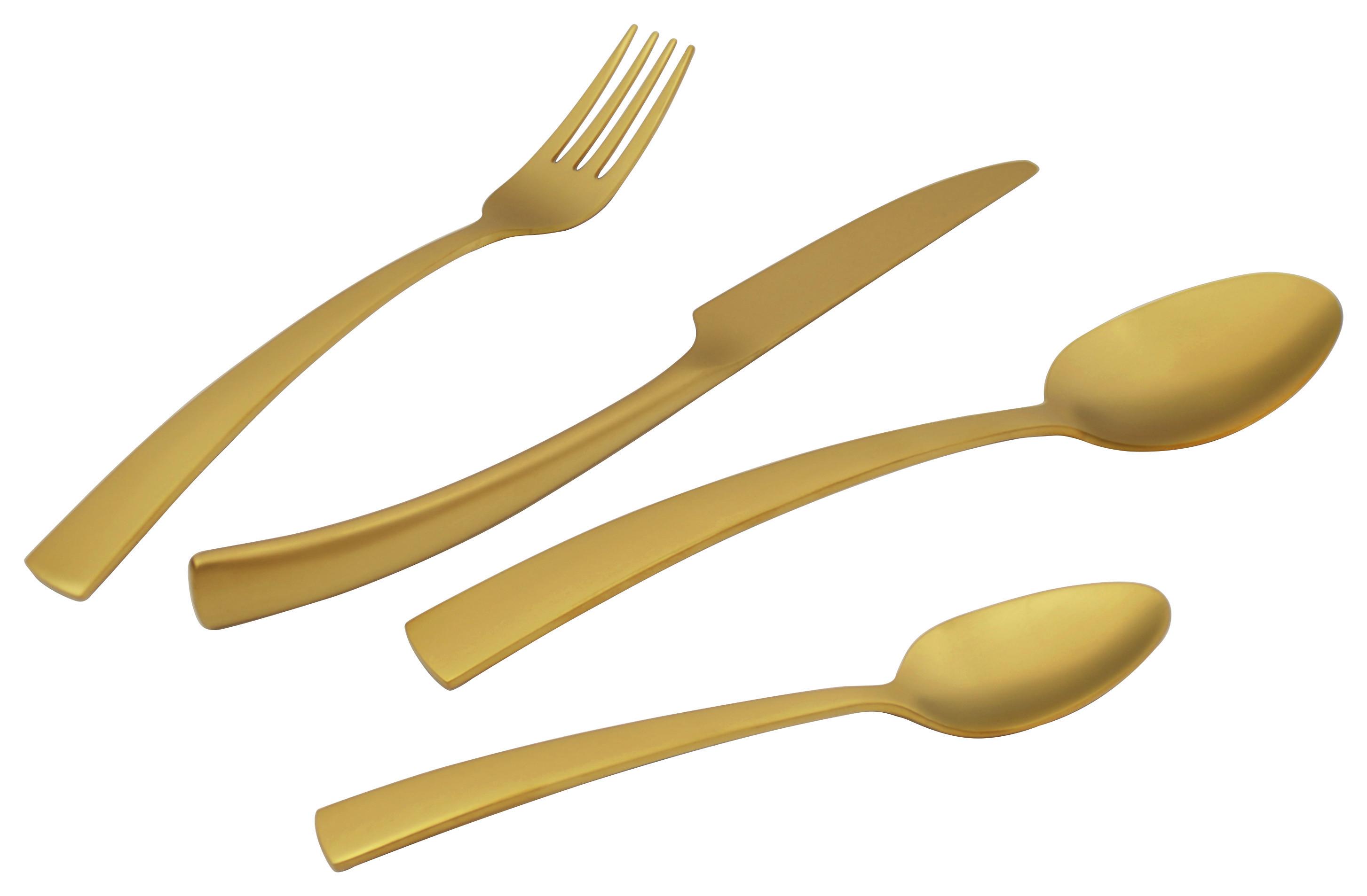 Sada příborů Style, 16dílná - barvy zlata, Moderní, kov - Premium Living