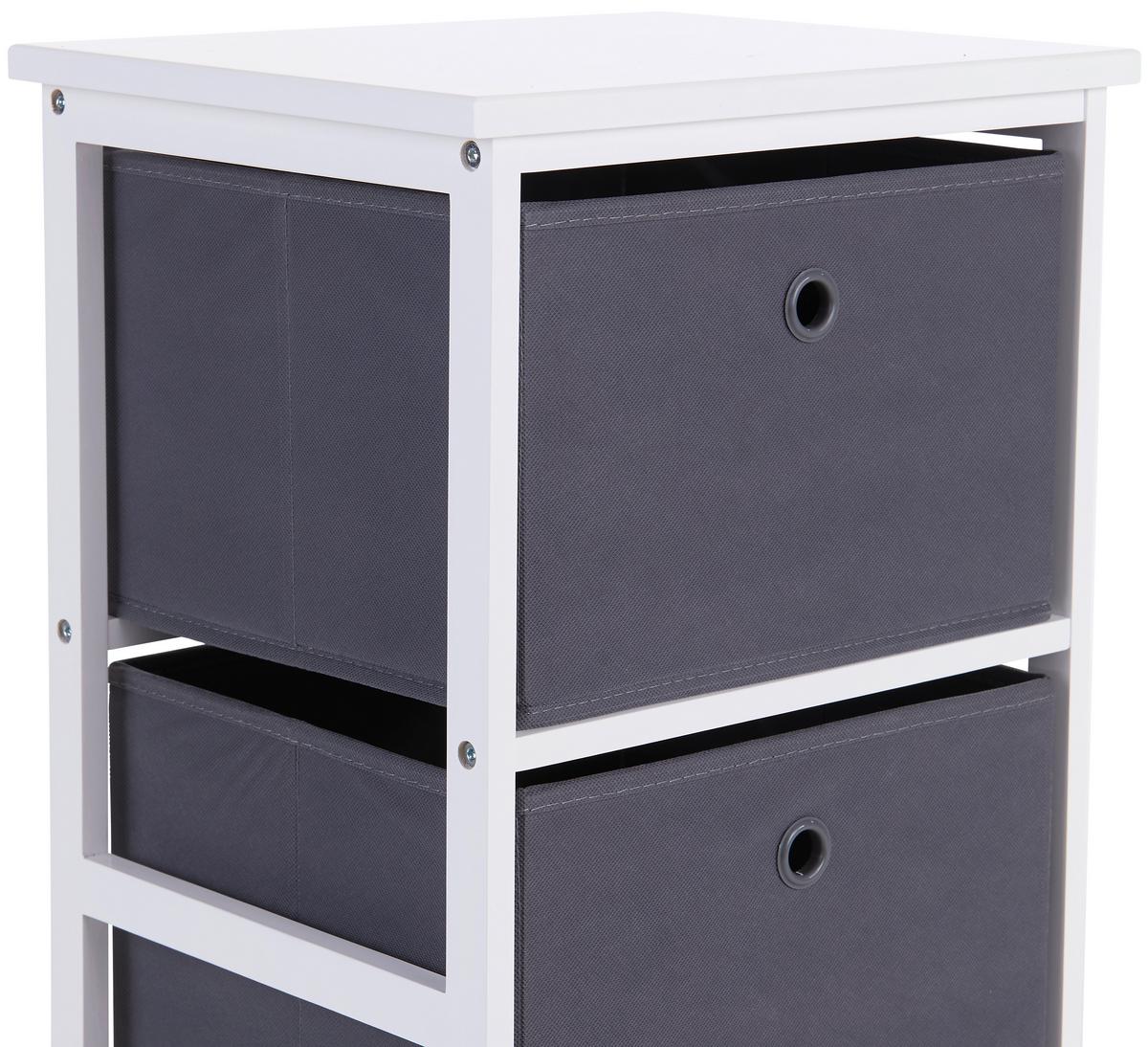 Regal Oliver 37cm Weiß/Grau - Weiß/Grau, MODERN, Holz/Holzwerkstoff (37/80/30cm)