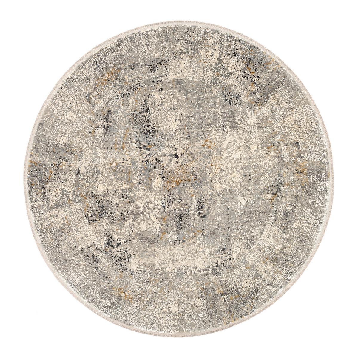 Webteppich Avignon Multicolor Rund Ø 160 cm - Dunkelgrau/Hellgrau, Design, Textil (160cm) - Dieter Knoll