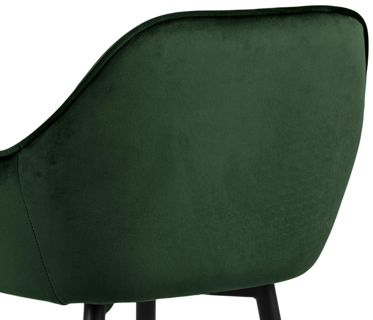 Barová židle BROOKE tmavě zelená - černá/tmavě zelená, Konvenční, kov/textil (55/103,5/52cm) - Livetastic