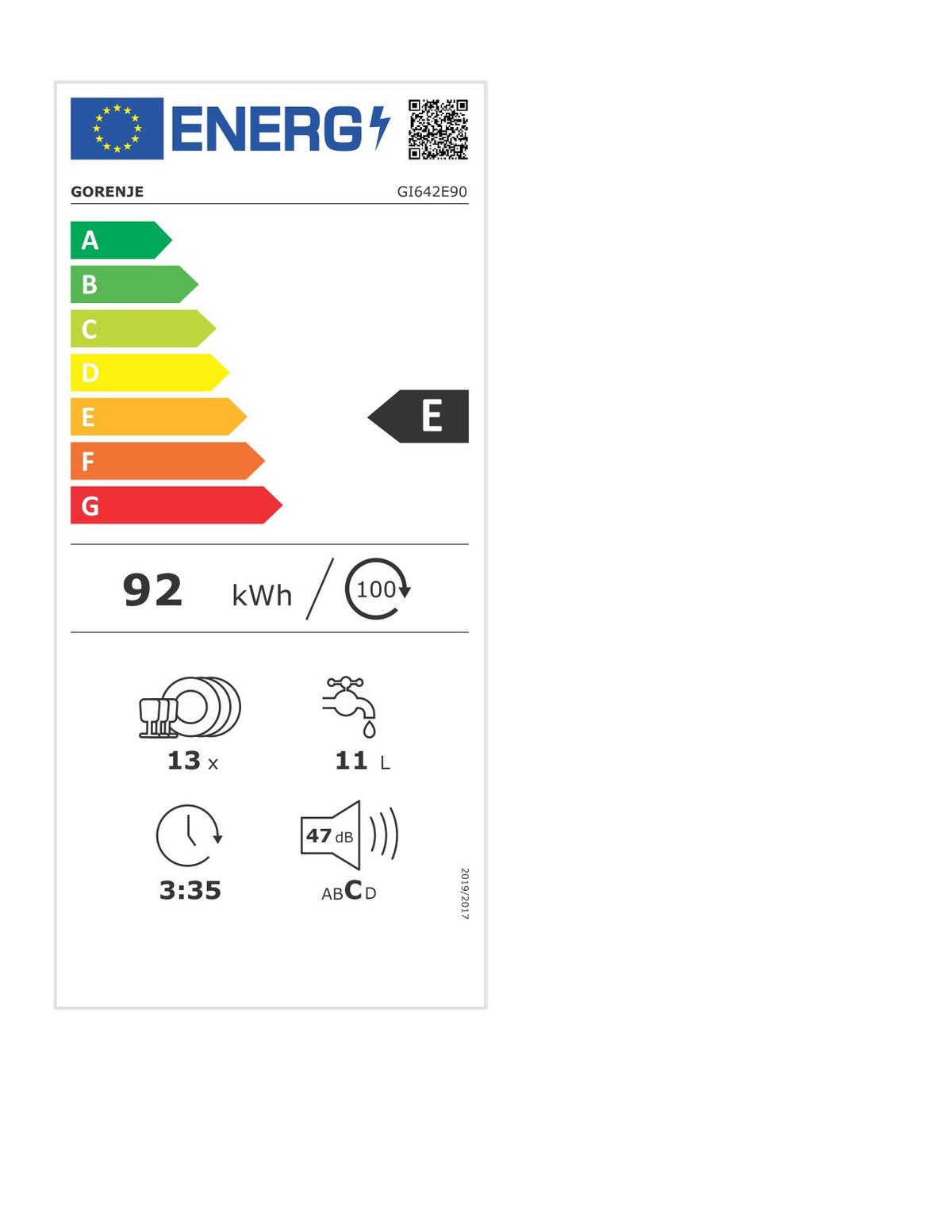 Einbau-Geschirrspüler Gi642e90x B: 59,8 cm - Edelstahlfarben, Basics, Metall (59,8/81,5/55,5cm) - Gorenje
