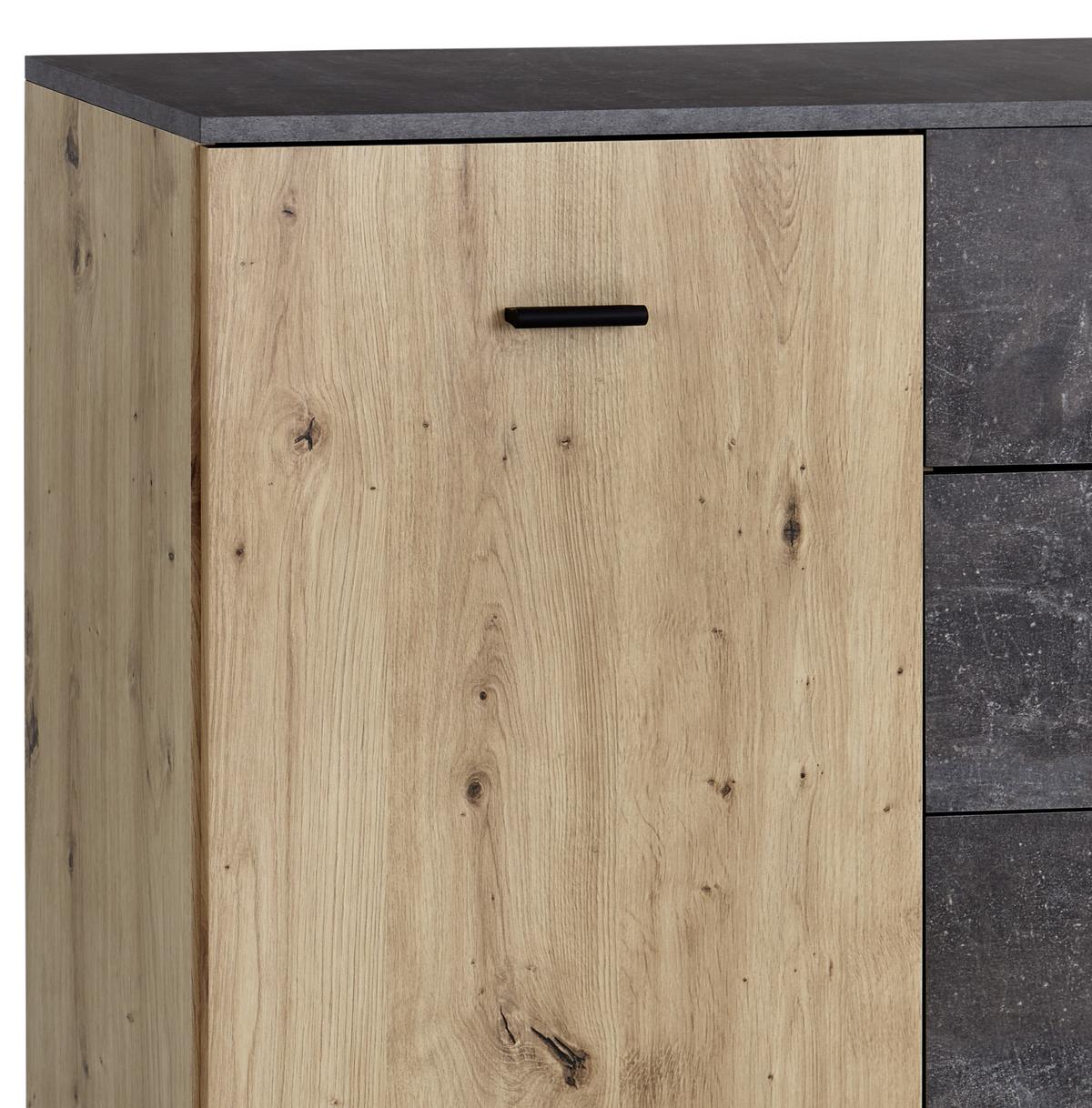 KOMODA TIM 2 - čierna/sivá, Modern, kompozitné drevo/plast (96/90,2/38cm)