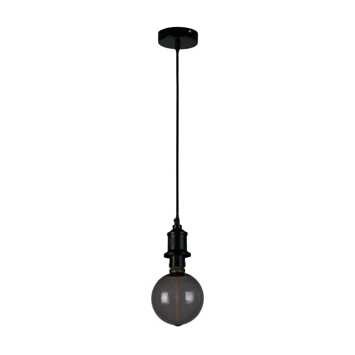 LED-Leuchtmittel Globe Schwarz D: 12,5 cm - Schwarz, Design, Glas (12,5/16,6cm)