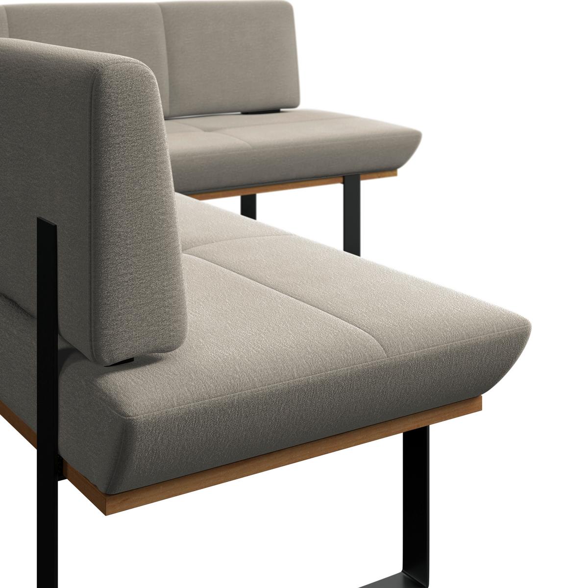 Eckbank Tristan Webstoff beige, S:225x175cm - Beige/Schwarz, MODERN, Holz/Textil (225/175cm) - James Wood