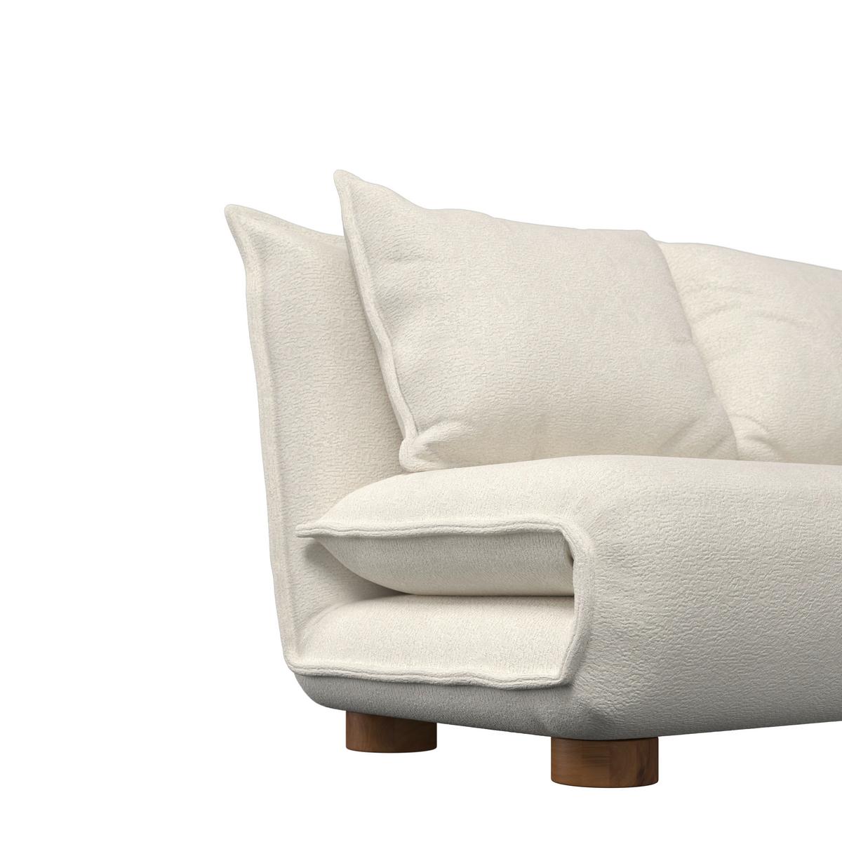 Rozkladacia pohovka BELLA, biela, max. 240 kg - biela/prírodná farba, Modern, kov/drevo (141/76/63cm) - Bessagi Home