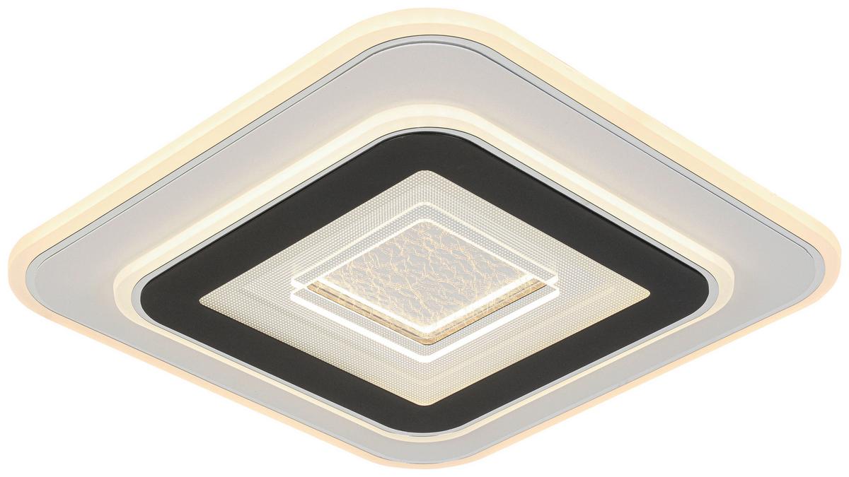 LED-Deckenleuchte Hil - Chromfarben/Schwarz, MODERN, Kunststoff/Metall (35/35/4,2cm) - Luca Bessoni