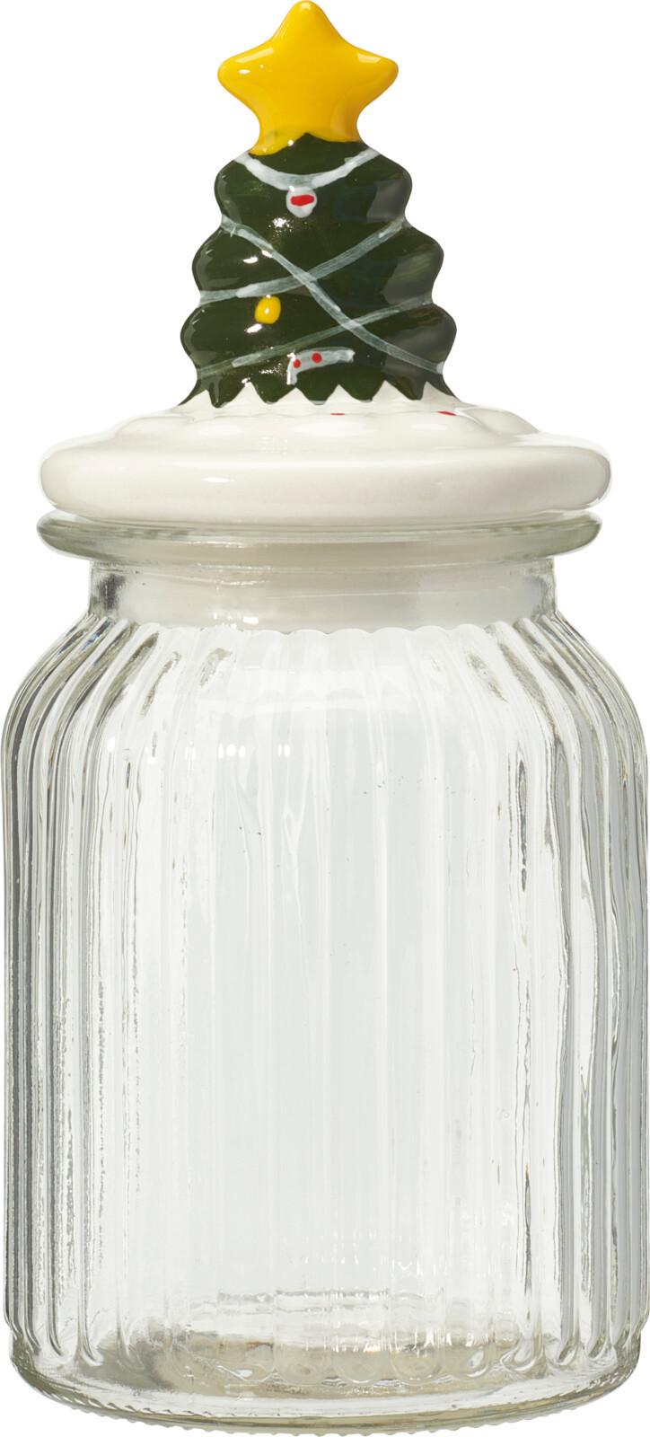 Skleněná dóza na potraviny RUDY, 950ML - čiré/vícebarevná, Basics, plast/sklo (950ml)