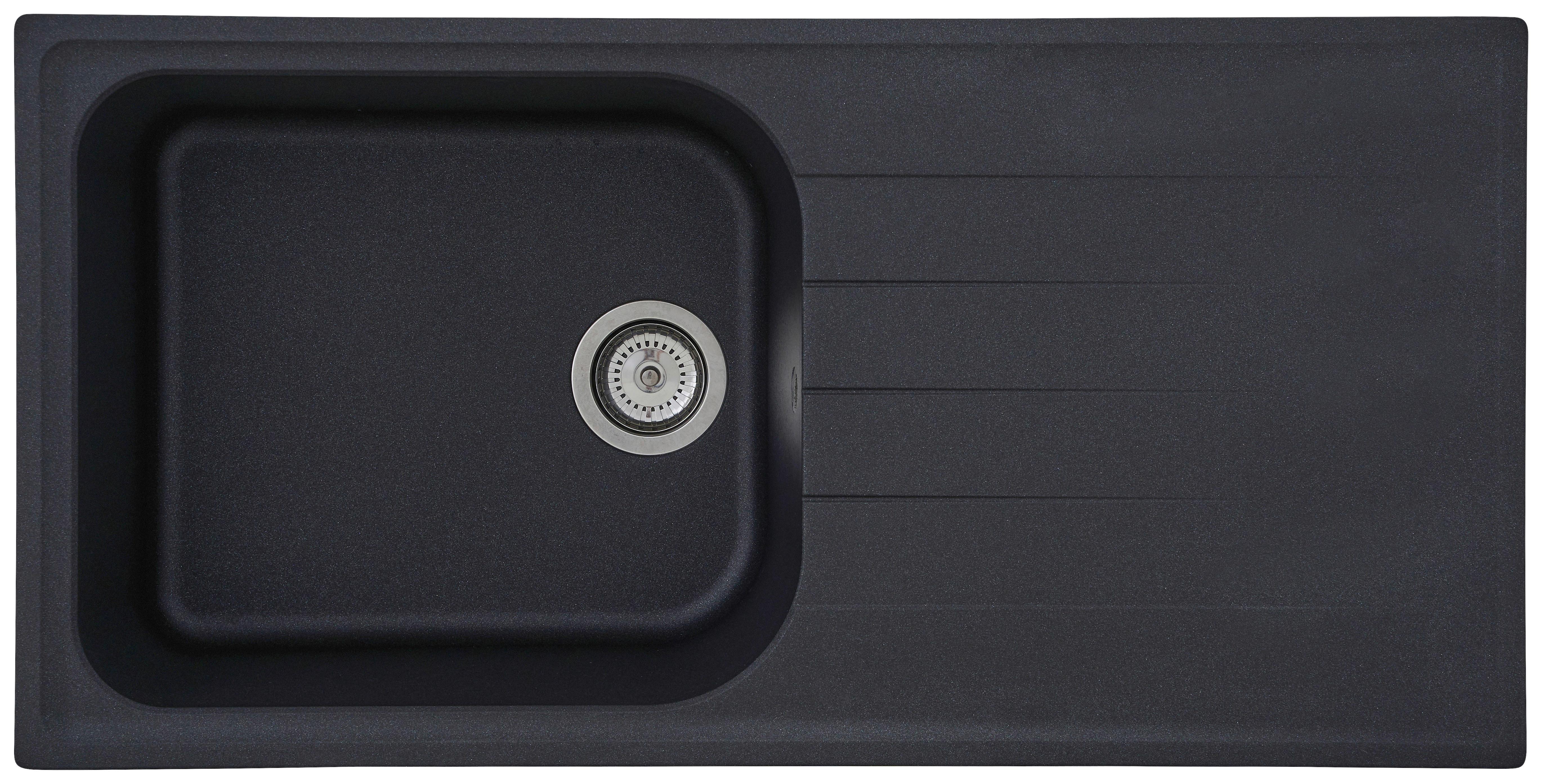 Spüle Respekta Stein Bxt: 100x50 cm - Schwarz, Trend, Stein (100/22,5/50cm) - Respekta