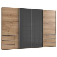 Schwebetürenschrank B: 350 Cm Level 36c Grau/eiche Dekor - Eichefarben/Grau, MODERN, Holzwerkstoff (350/236/65cm) - MID.YOU