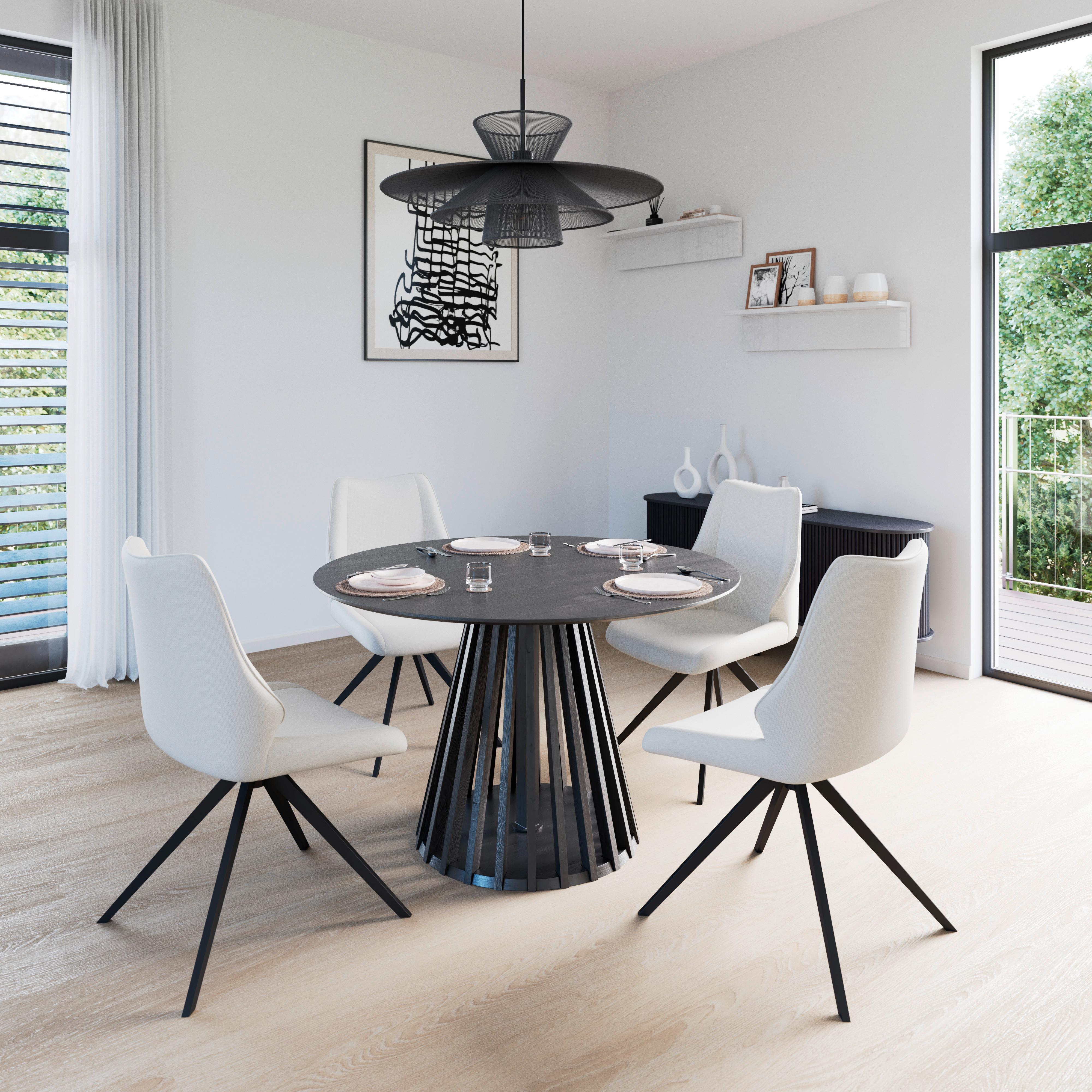 Otočná stolička MILANA - čierna/svetlosivá, Modern, kov/drevo (54/93/59cm) - Bessagi Home