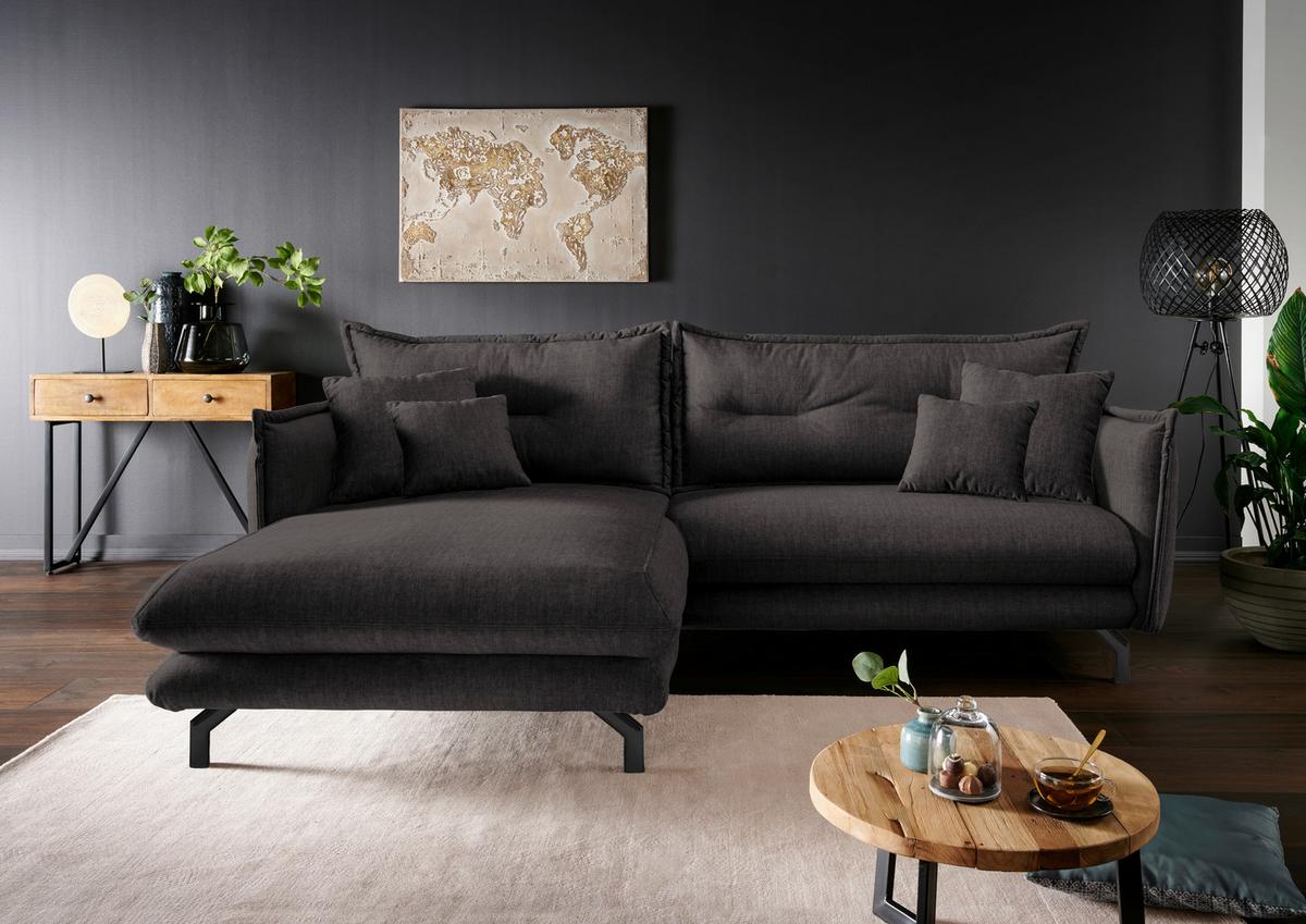 Ecksofa Lava Anthrazit S: 180/255 Cm - Türkis/Anthrazit, MODERN, Textil (180/255cm) - Livetastic