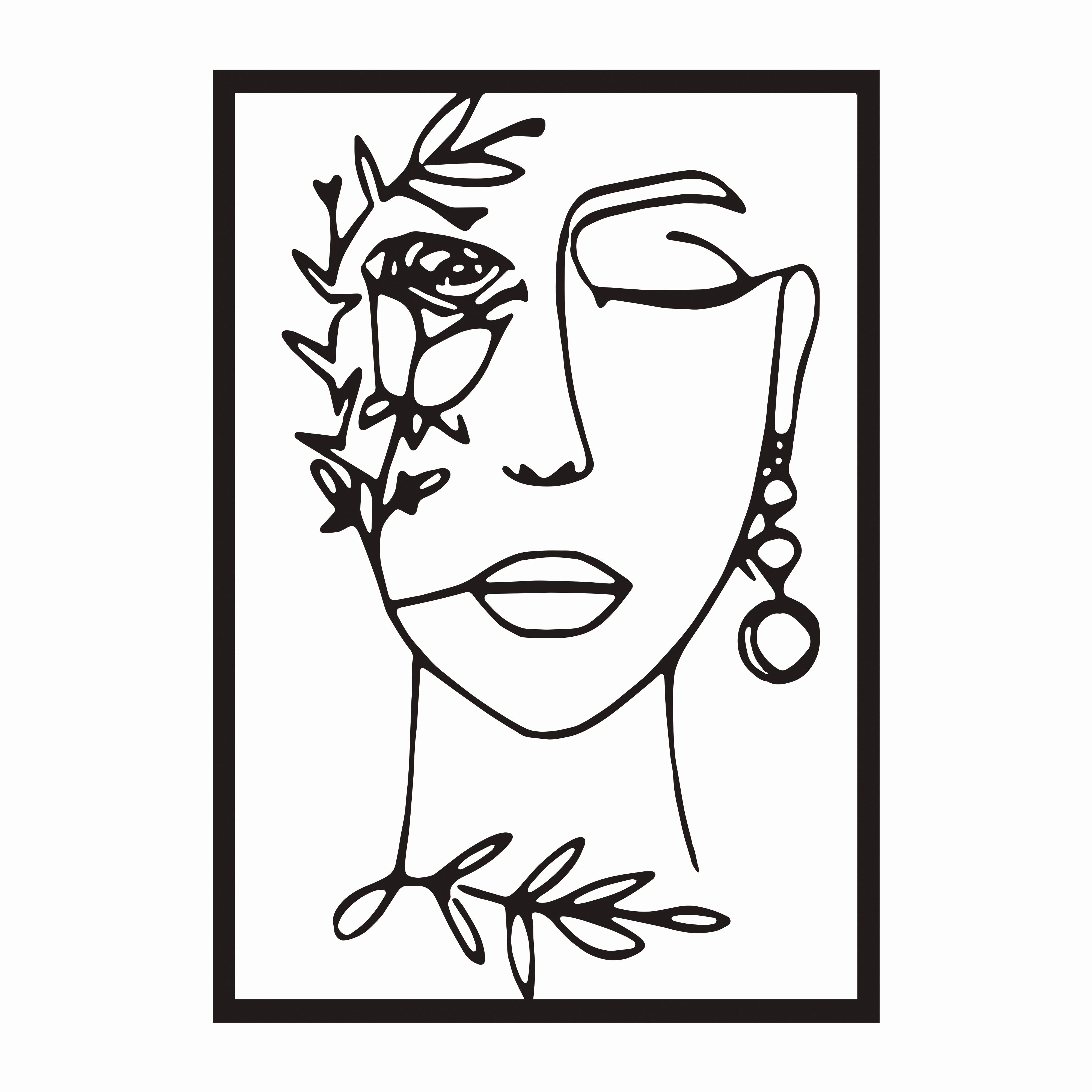 NÁSTENNÁ DEKORÁCIA LADY - čierna, Konventionell, kov (35/50cm) - Modern Living