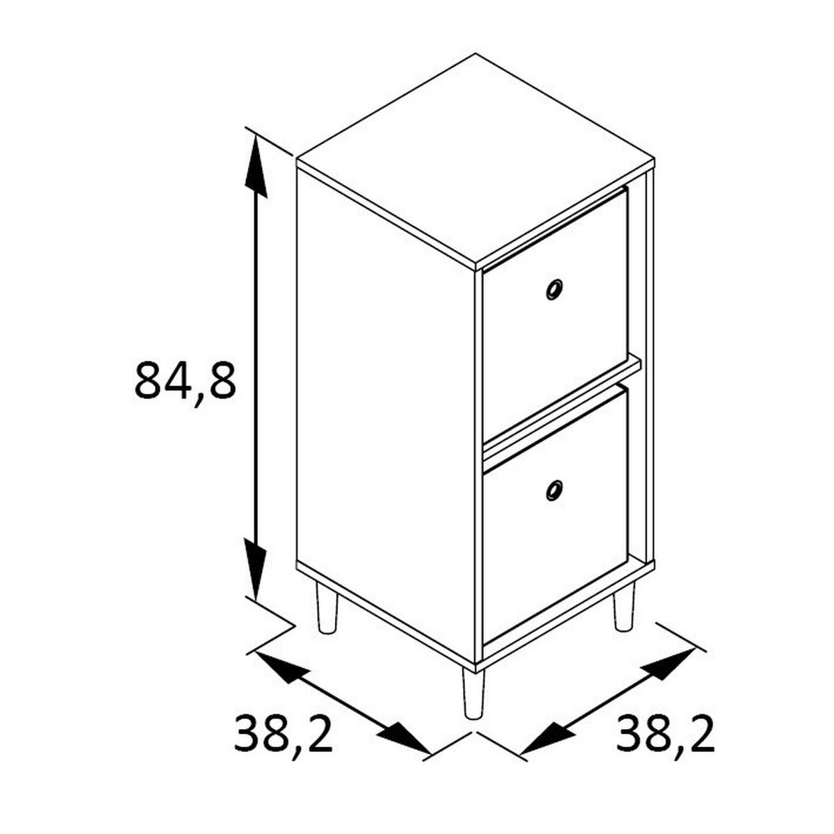 Aktenregal Torge Weiß B: 38,2cm - Weiß, MODERN, Holzwerkstoff (38,2/84,8/38,2cm) - Livetastic