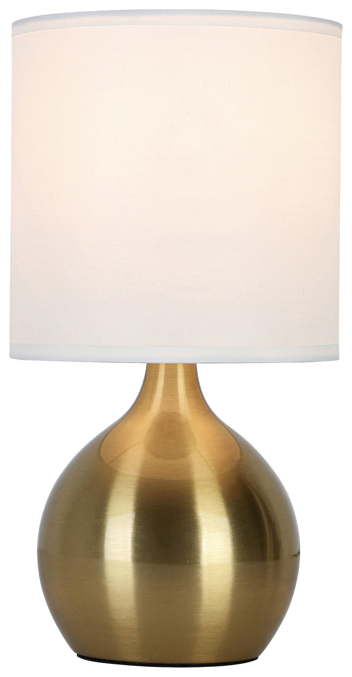 STOLNÍ LAMPA IRTI - bílá/barvy mosazi, Konvenční, kov/textil (15/28,5cm) - Mömax