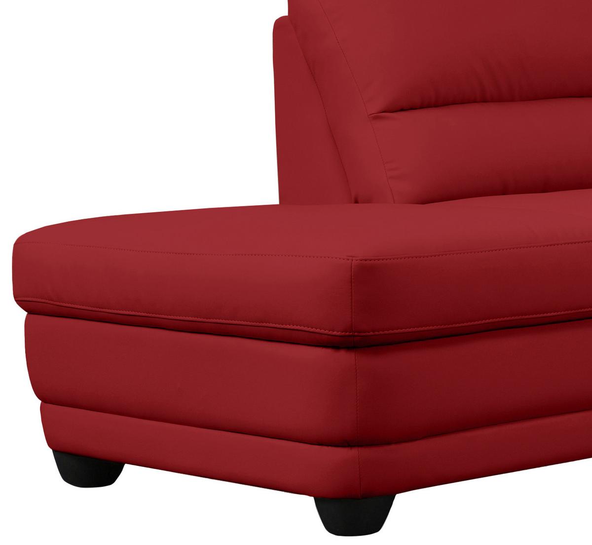 Ecksofa Nebolo Rot Lederlook - Rot, Design, Textil (225/245cm) - Livetastic