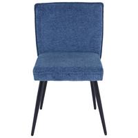 Esszimmerstuhl Cory Blau/Braun Gepolstert - Blau/Schwarz, MODERN, Textil/Metall (57/84/48cm) - MID.YOU