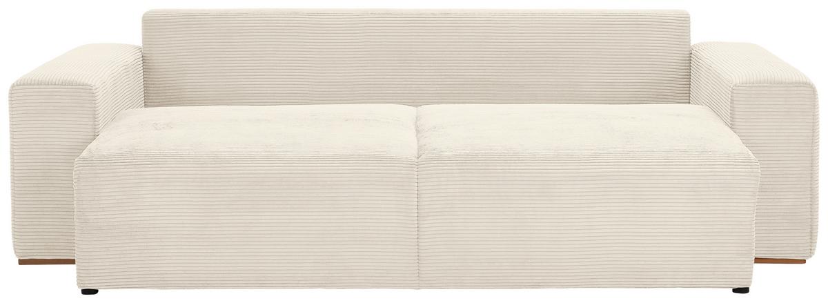 Schlafsofa Vouge Creme Bettkasten, B: 255 Cm - Buchefarben/Creme, KONVENTIONELL, Textil (255/86/123cm) - Livetastic